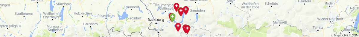 Kartenansicht für Apotheken-Notdienste in der Nähe von Unterach am Attersee (Vöcklabruck, Oberösterreich)